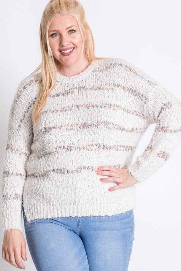 Plus Size Plus Sweater With Stripe Detail β Stylish & Comfortable β menβs fashion, stylish and versatile