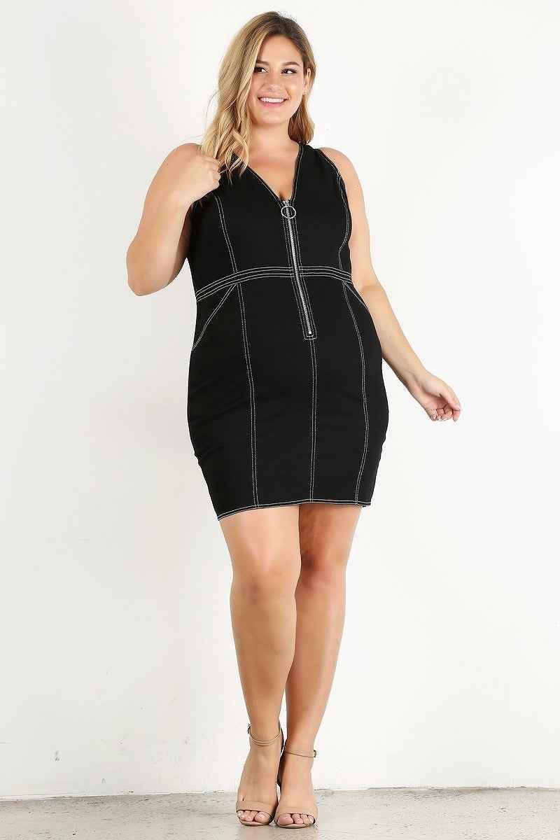 Plus Size Plus Solid Bodycon Mini Dress – Stylish & Comfortable – men’s fashion, stylish and versatile