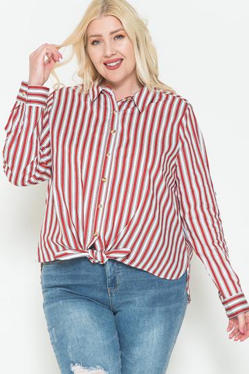 Plus Size Multi Stripe Side Slit Cotton Shirt – Stylish & Comfortable – men’s fashion, stylish and versatile